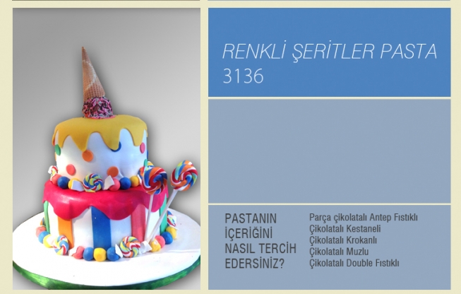 Renkli Şeritler Pasta