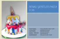 Renkli Şeritler Pasta