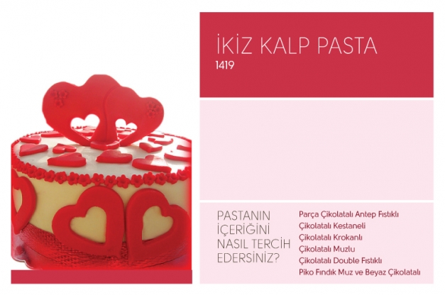 1419 İkiz Kalp Pasta