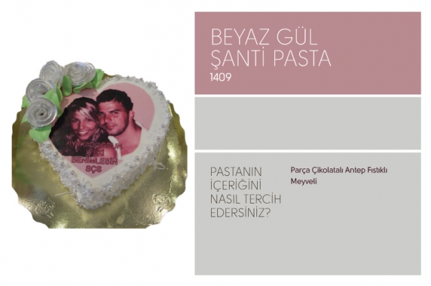 1409 Beyaz Gül Şanti Pasta